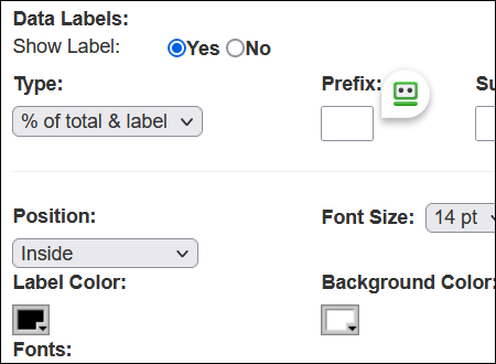 choose the label options