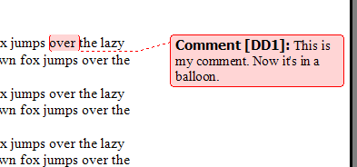 Show Word Comments in Balloons