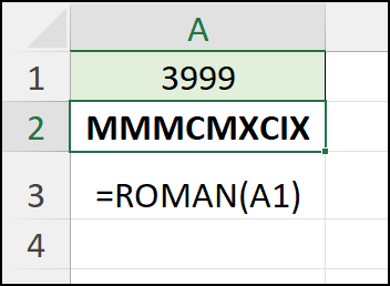 number 3999 as Roman numeral