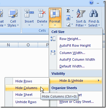how to unhide a column in excel 2013