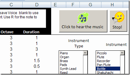 Play Music in Excel Workbook