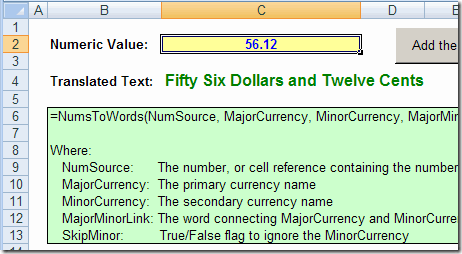 Convert Number to Words In Excel