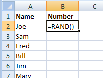 Pick a Winner From a List of Names in Excel