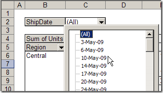 Filter Pivot Table for Specific Date