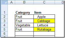 conditional formatting highlights mismatches