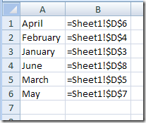 Excel Name List on worksheet