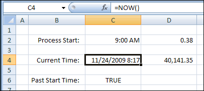 Now Function in Excel