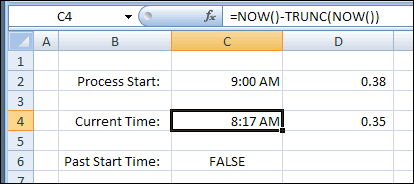Revised Formula with NOW and TRUNC