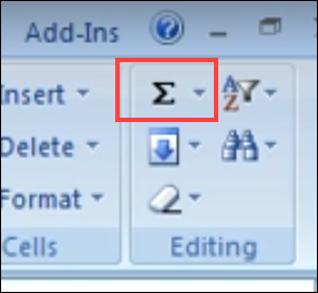 Click AutoSum button on Home Tab