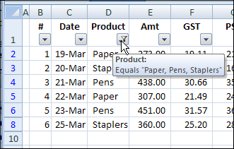 Excel list filters correctly with revised SUBTOTAL formula