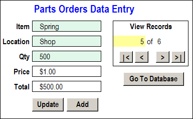 Excel data entry form Update Existing Records