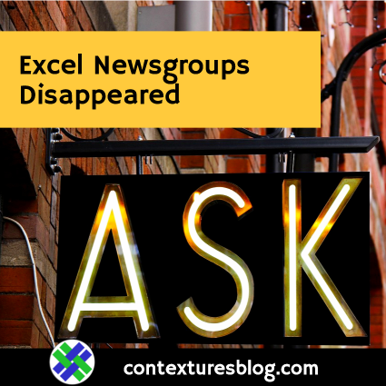 Excel Newsgroups Disappeared