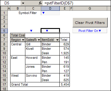 Filter Markers for Excel Pivot Table