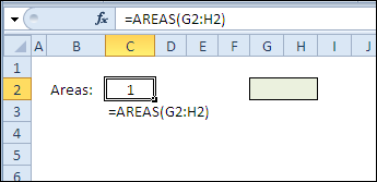 Count the Areas in a Range with AREAS function
