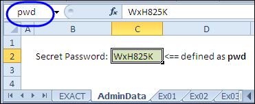 Test a Password with EXACT Function
