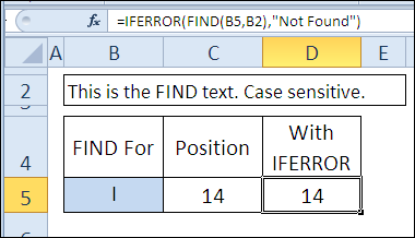 Find Text in a Text String with FIND function