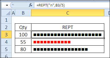 Excel REPT function