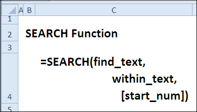 Excel SEARCH Function