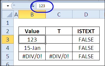 Excel T function