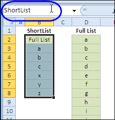 create two named lists