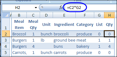 how to use microsoft excel weekly meal