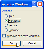 Arrange Windows dialog box