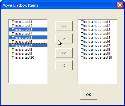 Excel UserForm with two ListBoxes