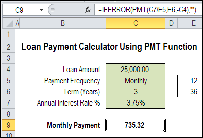 excel mortgage payment calculator formula