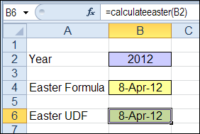 Excel Easter Date Calculations