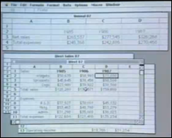 Microsoft Excel Demo multiple worksheets 1987