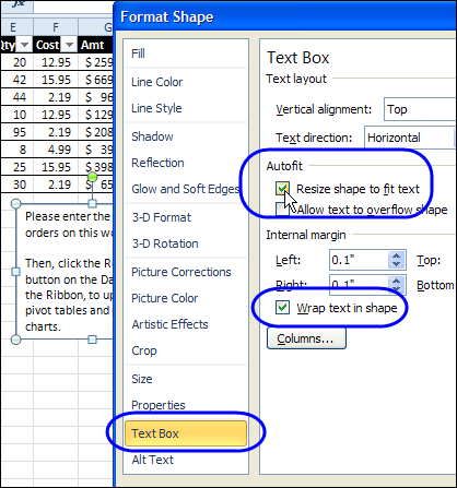 excel chart text box will not print