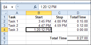 Track Time in Excel with VBA