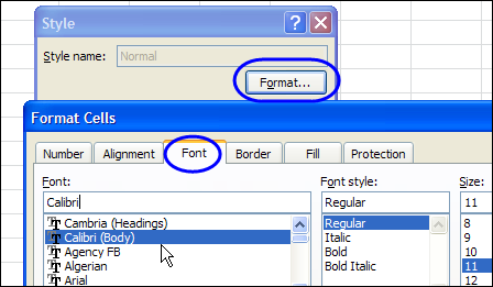 Change Font in Excel Column Headers