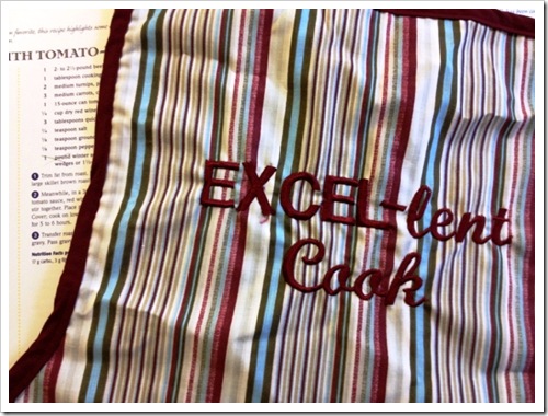 My EXCEL-lent Cook apron