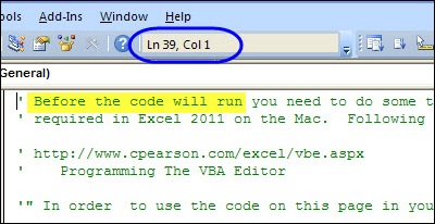 write vba code in excel for mac