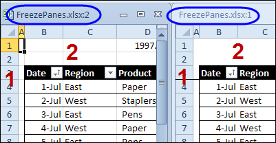 disable freeze frame in excel 10