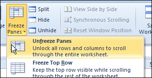 can39t freeze panes excel