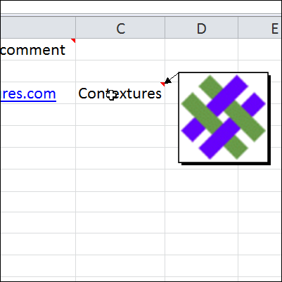 pop-up comment with picture of Contextures logo