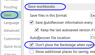 Change Setting in Excel 2010