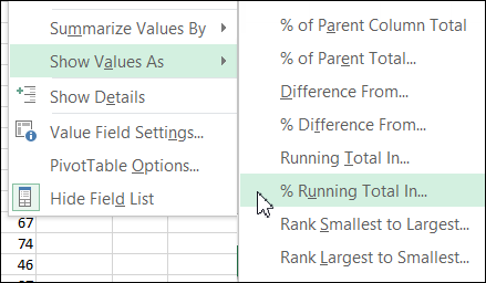 show % Running Total in pivot table