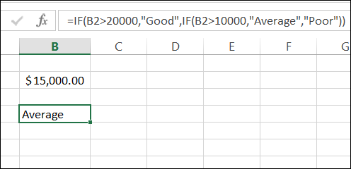 Nested Excel IF formula
