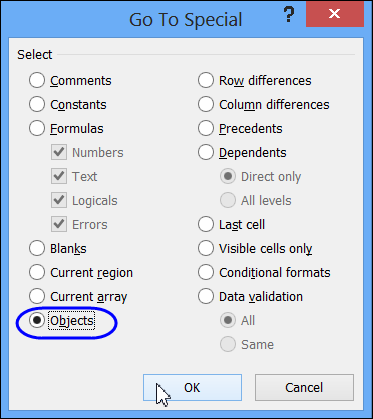 Quickly Clear Objects from Worksheet