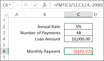 Excel PMT function with 4th argument