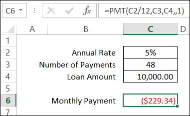 Calculate Loan Payments with PMT Function