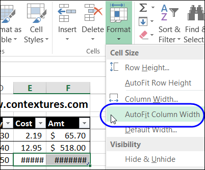 microsoft for mac excel autofit rows and columns
