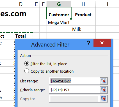 How to Set Up an Excel Advanced Filter