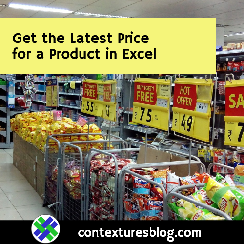 Get Latest Price for Product in Excel