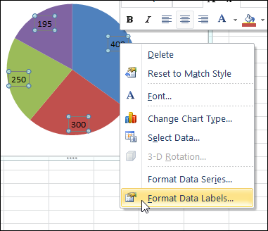 make a pie chart in excel