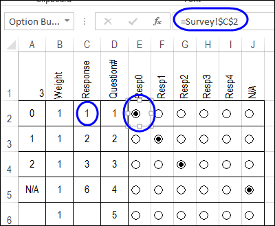 Calculate Survey Scores With Excel Option Buttons - 