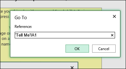 excel online go to command